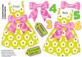 Floral Dress-shaped Card - Pink/yellow