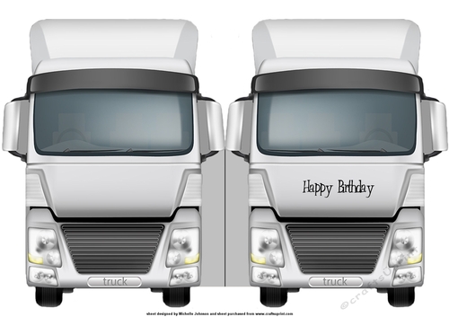 Silver Truck Shaped Quick Card Birthday