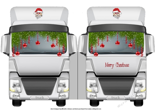 Silver Truck Shaped Quick Card Christmas