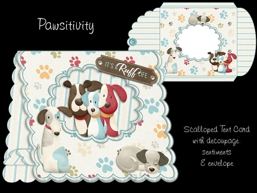 Pawsitivity Scalloped Tent Card Kit
