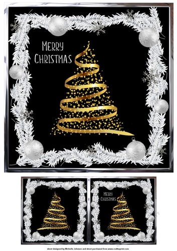 Glowing Gold Christmas Tree Quick Card