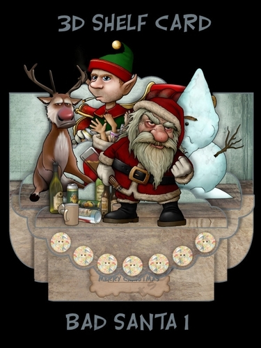 Bad Santa 1 3D Shelf Card Kit with Card Box