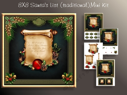 8x8 Santas List (Traditional) Mini Kit