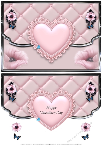Love Me Tender (valentines pink) Scalloped Envelope Card
