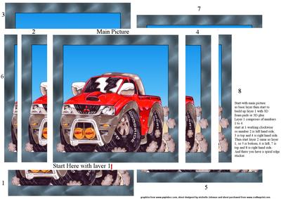 Red Mitsubishi Truck Spiral Edge Stacker