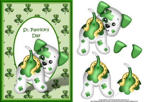 St Patricks Day Dog Card Front