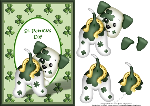 St Patricks Day Dog 1 Card Front