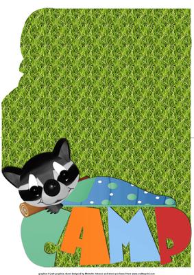 Racoon Camping Quick Shaped Card