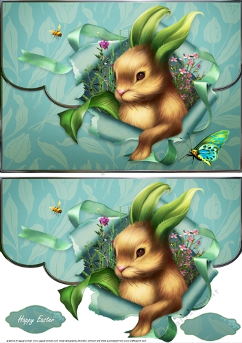 Easter Surprise Fancy Edge Faux Envelope Card