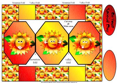 Smiley Sunflower Octagon Pop-up Card