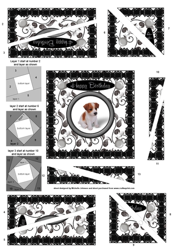 Puppies: Jack Russell Birthday Spiral Edge Triangle Stacker