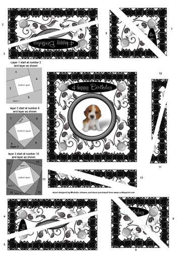 Puppies: Beagle Birthday Spiral Edge Triangle Stacker