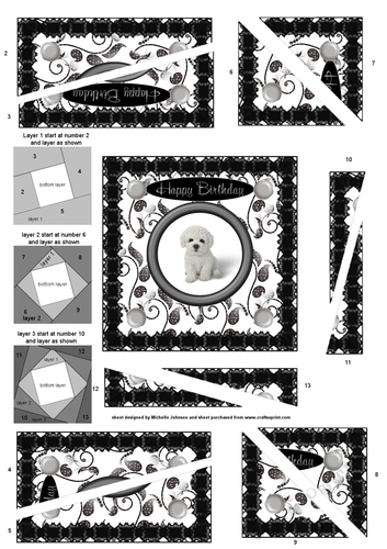 Puppies: Bichon Frise Birthday Spiral Edge Triangle Stacker