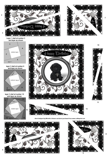 Puppies: Black Cockerpoo Birthday Spiral Edge Triangle Stacker