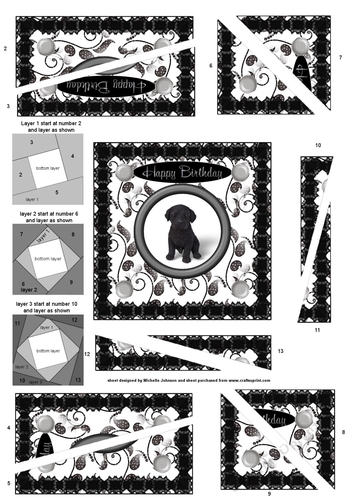Puppies: Black Labrador Birthday Spiral Edge Triangle Stacker