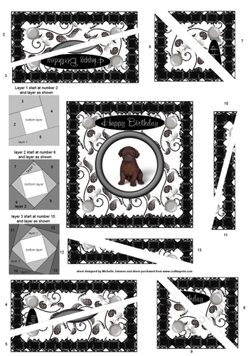 Puppies: Chocolate Labrador Birthday Spiral Edge Triangle Stacker