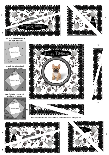 Puppies: French Bulldog Birthday Spiral Edge Triangle Stacker