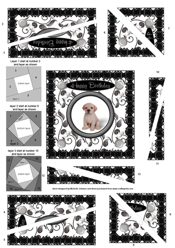 Puppies: Golden Labrador Birthday Spiral Edge Triangle Stacker