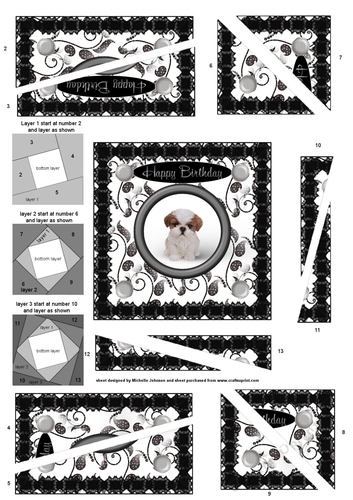 Puppies: Shit Zu Birthday Spiral Edge Triangle Stacker
