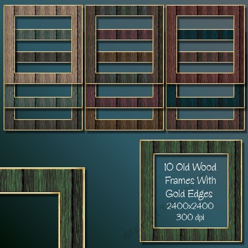 10 Old Wood Frames With Gold Edges
