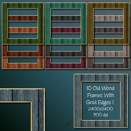 10 Old Wood Frames With Gold Edges 1