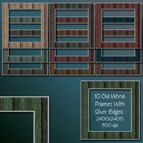 10 Old Wood Frames With Silver Edges