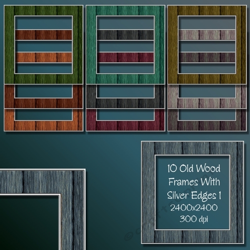 10 Old Wood Frames With Silver Edges 1