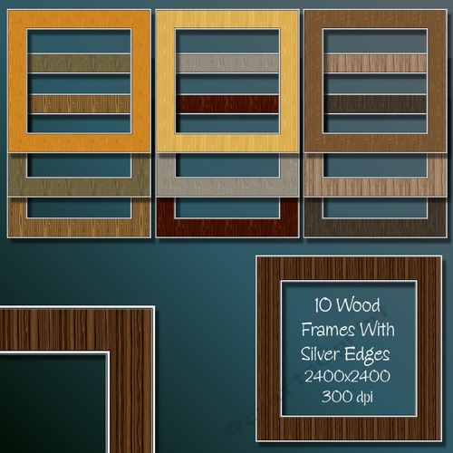 10 Wood Frames With Silver Edges
