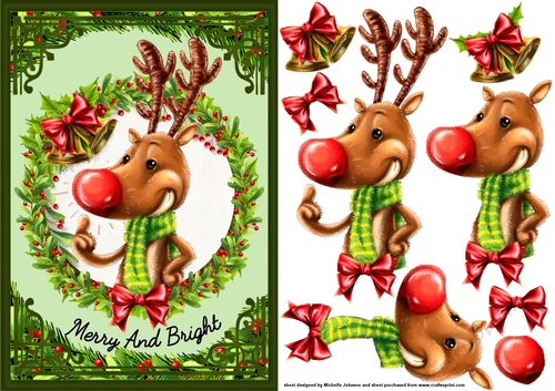Cute Rudolph The Reindeer Card Front