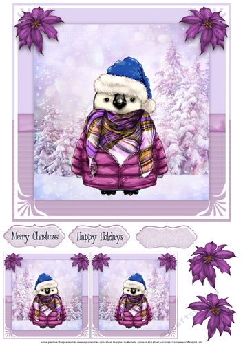 Cute Christmas Penguin Card Front