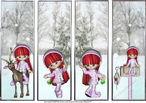 Cute Christmas Elf Characters Bookmarks 1