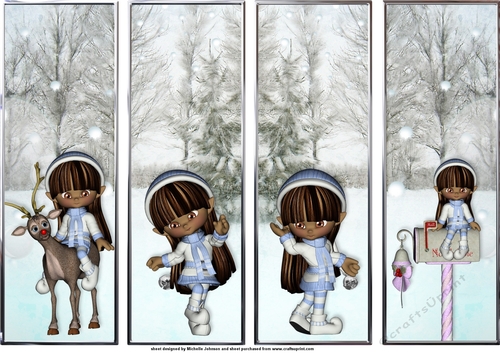 Cute Christmas Elf Characters Bookmarks 4