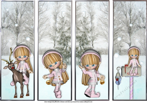 Cute Christmas Elf Characters Bookmarks 5