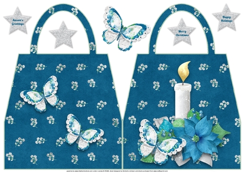 Christmas Sparkle Handbag Shaped Card