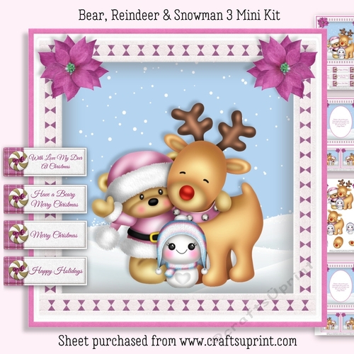 Bear, Reindeer And Snowman Mini Kit 3