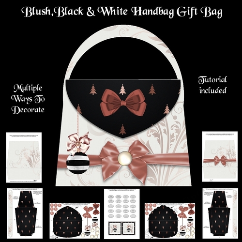 Blush, Black & White Handbag Gift Bag Kit