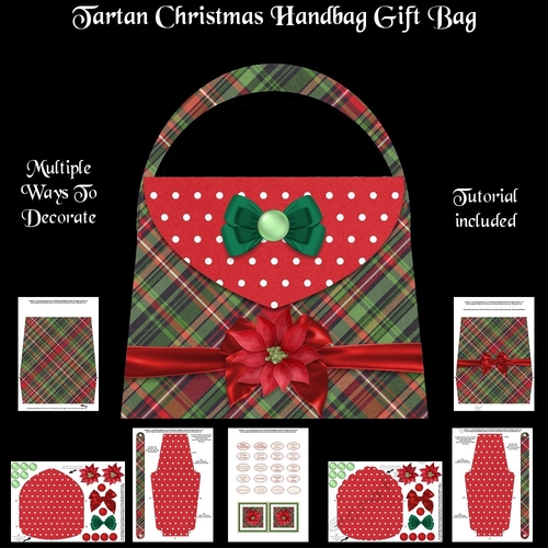 Tartan Christmas Handbag Gift Bag Kit