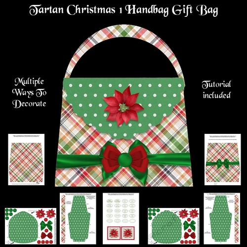 Tartan Christmas 1 Handbag Gift Bag Kit