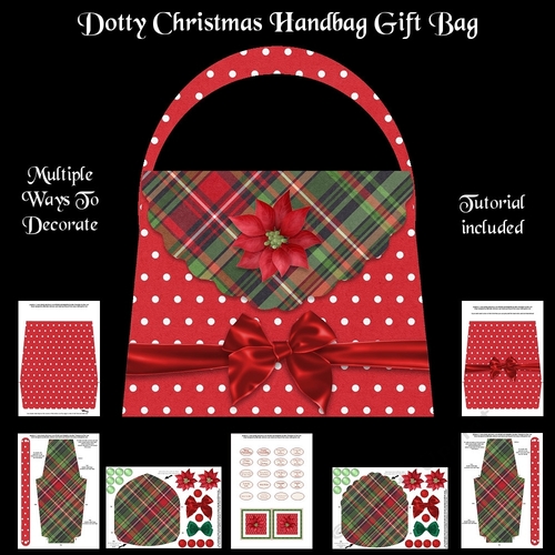 Dotty Christmas Handbag Gift Bag Kit