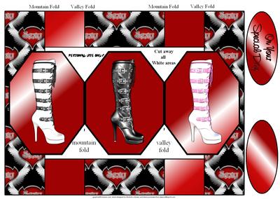 Sexy Boots OctoOctagongan Folded Pop-up Card