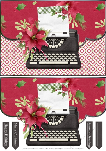 Christmas Letters Scalloped Edge Envelope Card