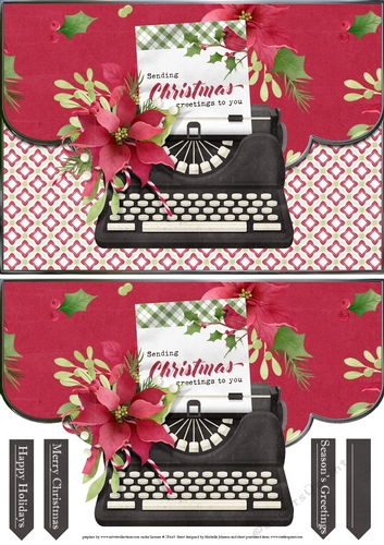 Christmas Letters 1 Scalloped Edge Envelope Card