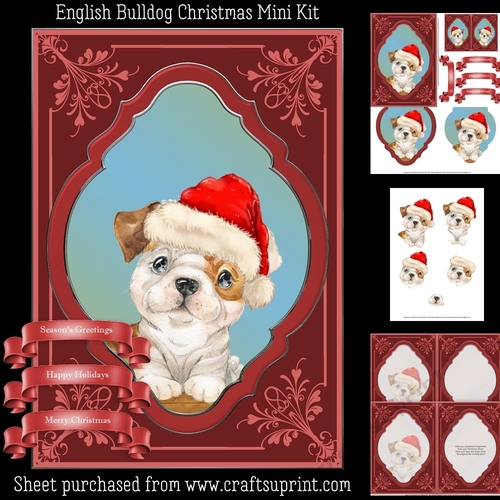English Bulldog Christmas Mini Kit