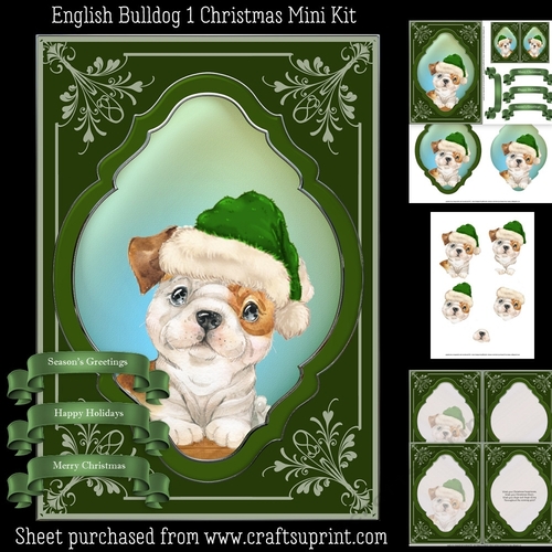 English Bulldog 1 Christmas Mini Kit