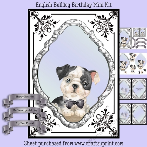 English Bulldog Birthday Mini Kit