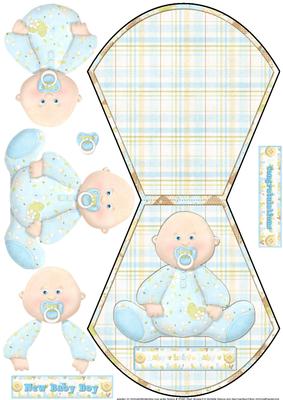 New Baby Boy Caucasian Wobble Card