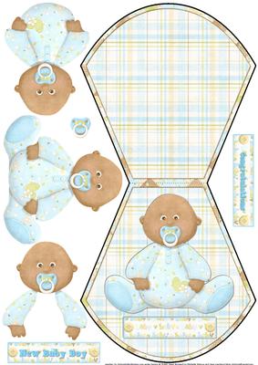 New Baby Boy Ethnic Wobble Card
