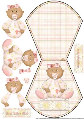 New Baby Girl Ethnic Wobble Card
