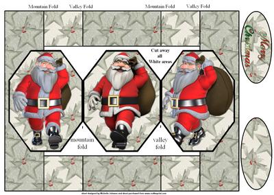 Santa Octagon Pop-up Card