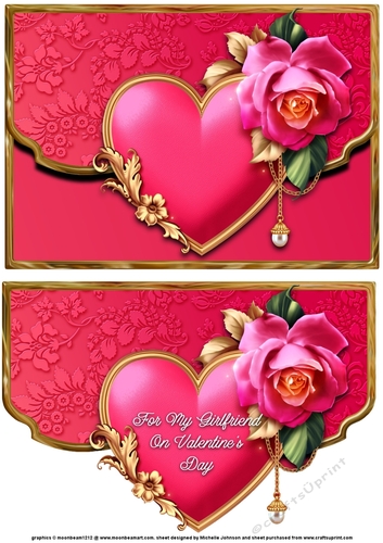 Royale Valentines Faux Envelope Card Girlfriend